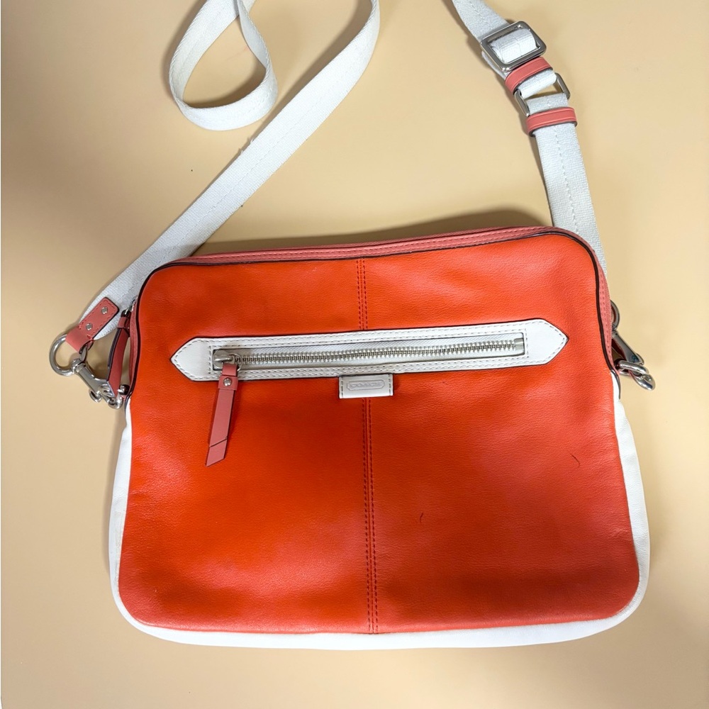 Coach Orange, Pink and White Crossbody Bag - Picture 2 of 9